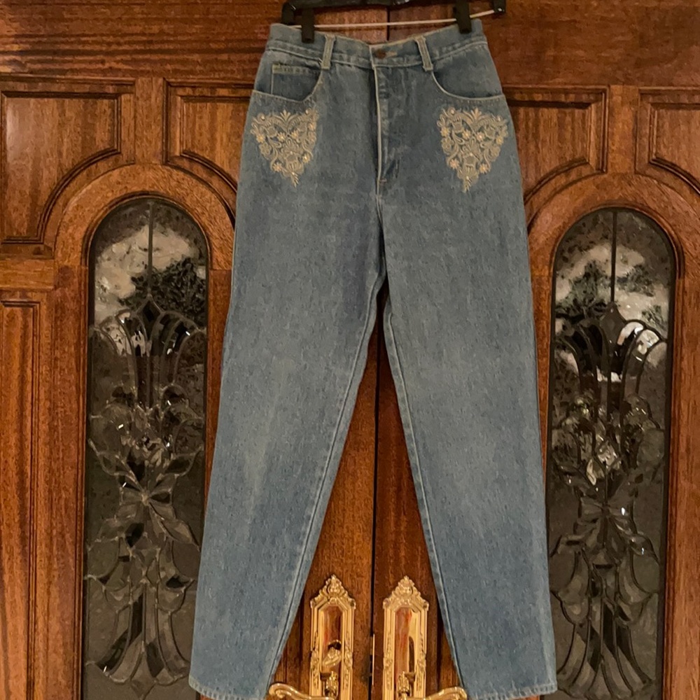 Vntg La Costa Spa Embellished, Straight Leg Jeans